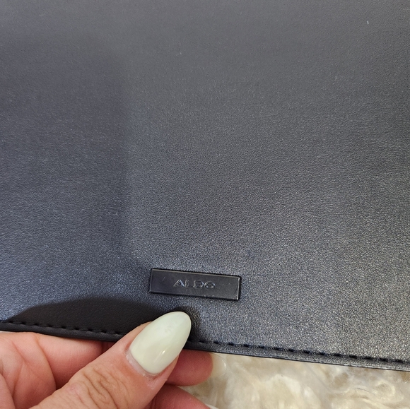 Aldo Greenwald Leopard Print  Black  Crossbody Bag with Chain Strap - Picture 10 of 15